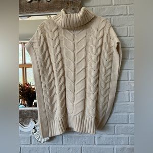 Lane Tree Cable Knit Cowl Neck Sweater